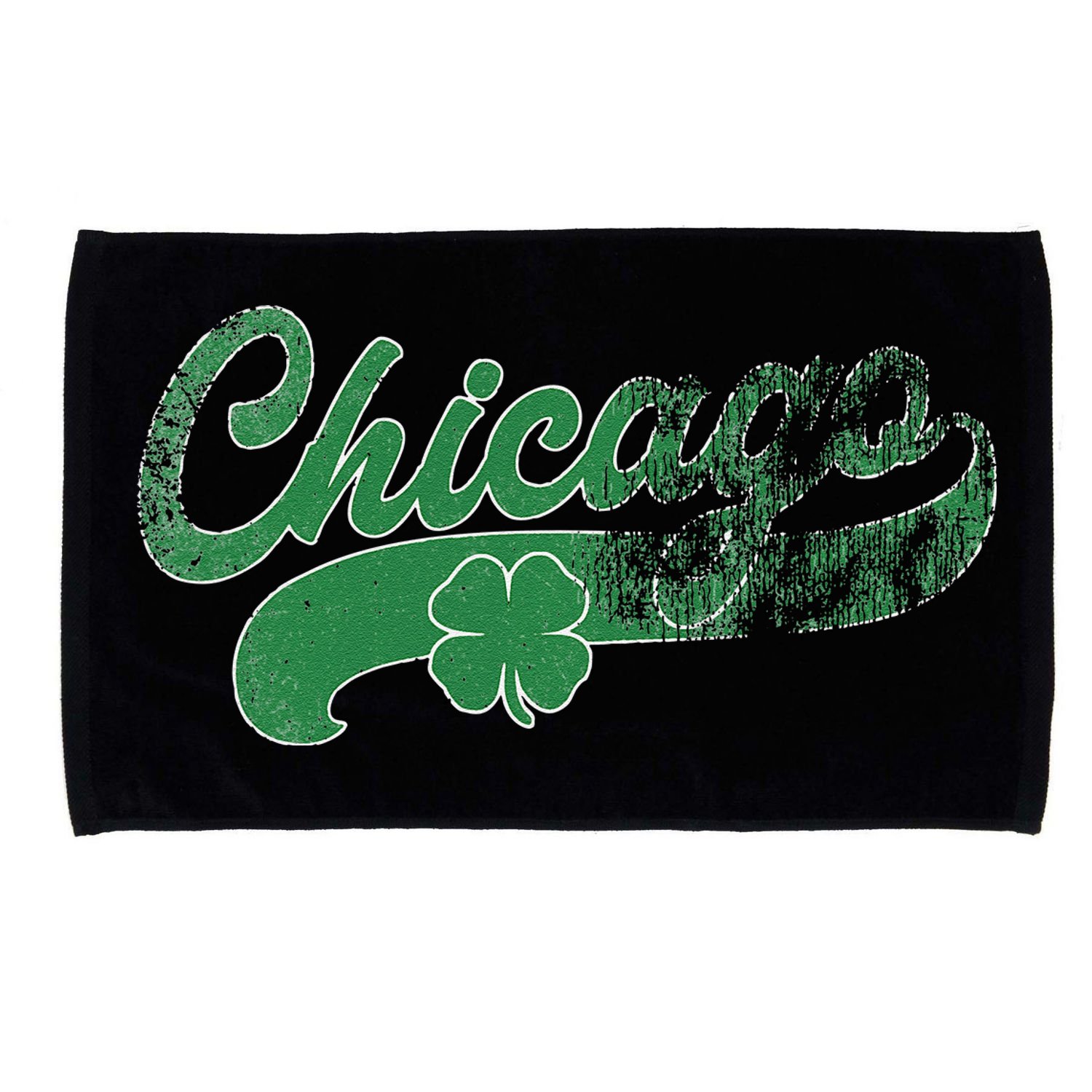 Chicago Shamrock St. Patrick's Day Saint Paddy's Irish Microfiber Hand Towel
