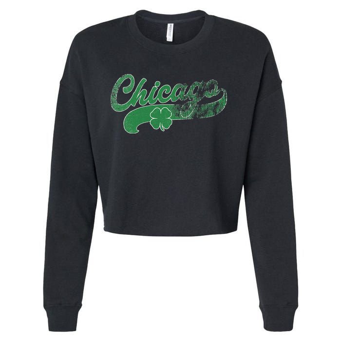 Chicago Shamrock St. Patrick's Day Saint Paddy's Irish Cropped Pullover Crew