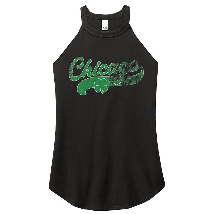 Chicago Shamrock St. Patrick's Day Saint Paddy's Irish Women's Perfect Tri Rocker Tank