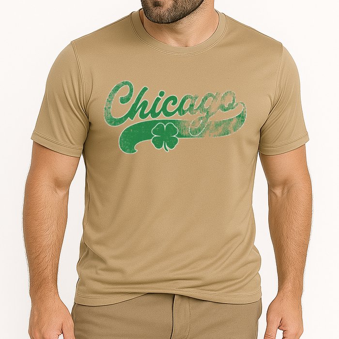 Chicago Shamrock St. Patrick's Day Saint Paddy's Irish Cooling Performance Crew T-Shirt