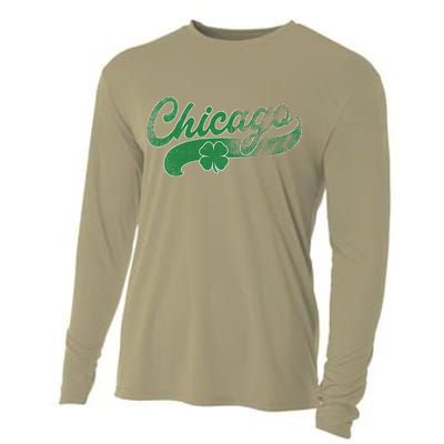 Chicago Shamrock St. Patrick's Day Saint Paddy's Irish Cooling Performance Long Sleeve Crew