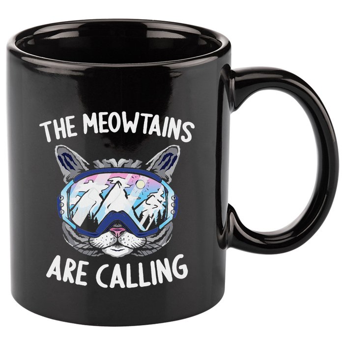 Cool Snowboard Ski Lover Mountain Skier 11oz C Handle Ceramic Mug