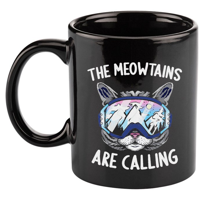 Cool Snowboard Ski Lover Mountain Skier 11oz C Handle Ceramic Mug