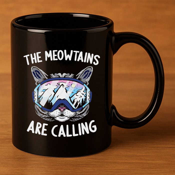 Cool Snowboard Ski Lover Mountain Skier 11oz C Handle Ceramic Mug