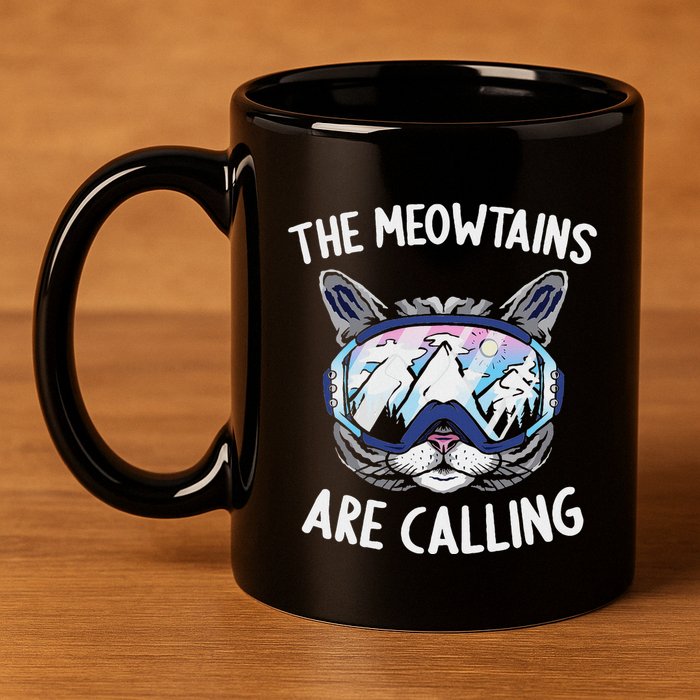 Cool Snowboard Ski Lover Mountain Skier 11oz C Handle Ceramic Mug