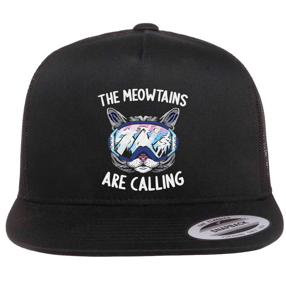 Cool Snowboard Ski Lover Mountain Skier Flat Bill Trucker Hat