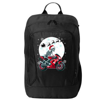 Christmas Santa Skeletons Costume Motorbike Lover Family Cute Gift City Backpack