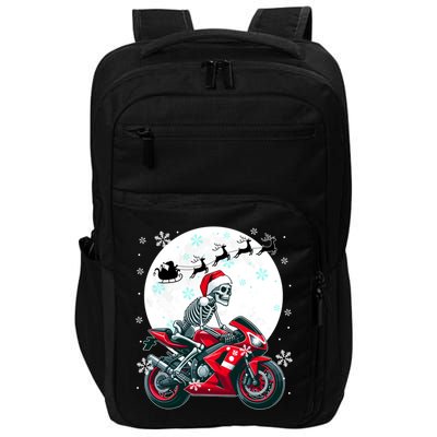 Christmas Santa Skeletons Costume Motorbike Lover Family Cute Gift Impact Tech Backpack