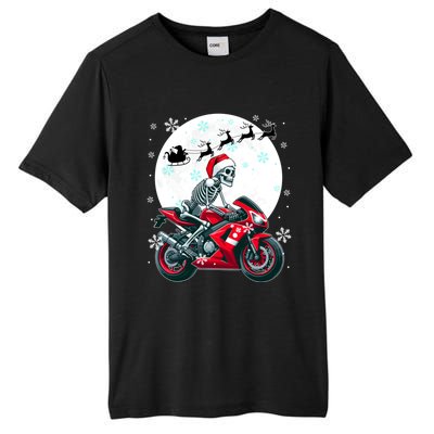 Christmas Santa Skeletons Costume Motorbike Lover Family Cute Gift Tall Fusion ChromaSoft Performance T-Shirt