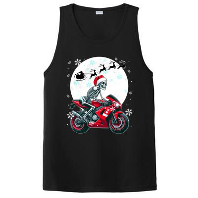 Christmas Santa Skeletons Costume Motorbike Lover Family Cute Gift PosiCharge Competitor Tank