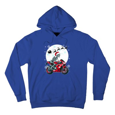 Christmas Santa Skeletons Costume Motorbike Lover Family Cute Gift Hoodie