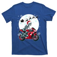 Christmas Santa Skeletons Costume Motorbike Lover Family Cute Gift T-Shirt