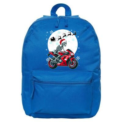 Christmas Santa Skeletons Costume Motorbike Lover Family Cute Gift 16 in Basic Backpack