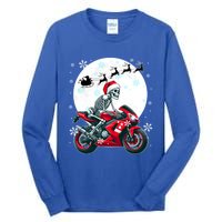 Christmas Santa Skeletons Costume Motorbike Lover Family Cute Gift Tall Long Sleeve T-Shirt