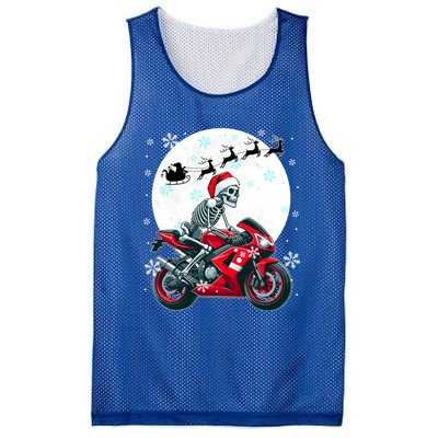 Christmas Santa Skeletons Costume Motorbike Lover Family Cute Gift Mesh Reversible Basketball Jersey Tank