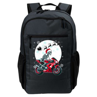 Christmas Santa Skeletons Costume Motorbike Lover Family Cute Gift Daily Commute Backpack