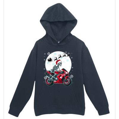 Christmas Santa Skeletons Costume Motorbike Lover Family Cute Gift Urban Pullover Hoodie