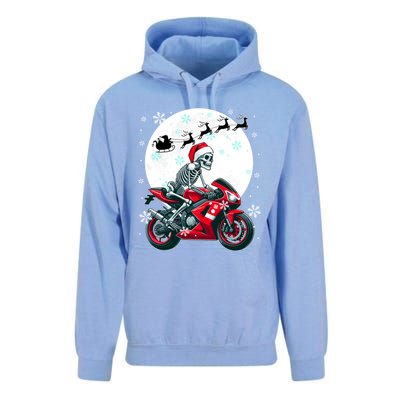 Christmas Santa Skeletons Costume Motorbike Lover Family Cute Gift Unisex Surf Hoodie