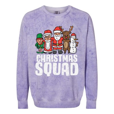 Christmas Squad Santa Xmas Family Boys Girls Cute Gift Colorblast Crewneck Sweatshirt