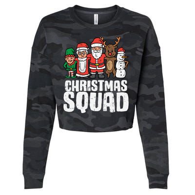 Christmas Squad Santa Xmas Family Boys Girls Cute Gift Cropped Pullover Crew