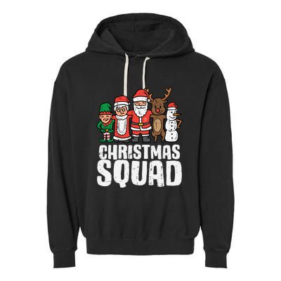 Christmas Squad Santa Xmas Family Boys Girls Cute Gift Garment-Dyed Fleece Hoodie