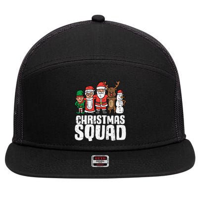 Christmas Squad Santa Xmas Family Boys Girls Cute Gift 7 Panel Mesh Trucker Snapback Hat