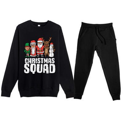 Christmas Squad Santa Xmas Family Boys Girls Cute Gift Premium Crewneck Sweatsuit Set