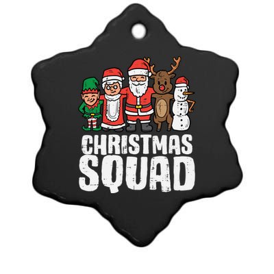 Christmas Squad Santa Xmas Family Boys Girls Cute Gift Ceramic Star Ornament