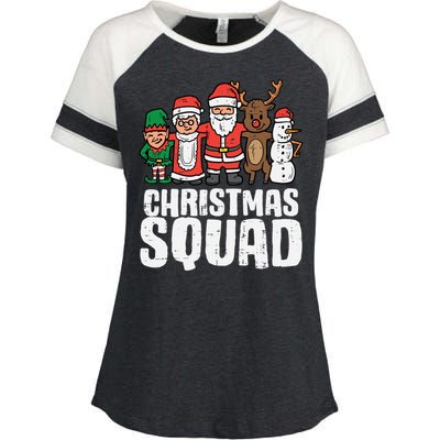 Christmas Squad Santa Xmas Family Boys Girls Cute Gift Enza Ladies Jersey Colorblock Tee