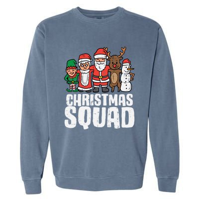 Christmas Squad Santa Xmas Family Boys Girls Cute Gift Garment-Dyed Sweatshirt