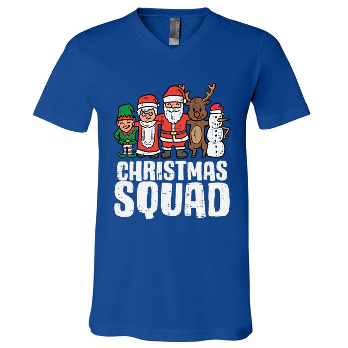 Christmas Squad Santa Xmas Family Boys Girls Cute Gift V-Neck T-Shirt