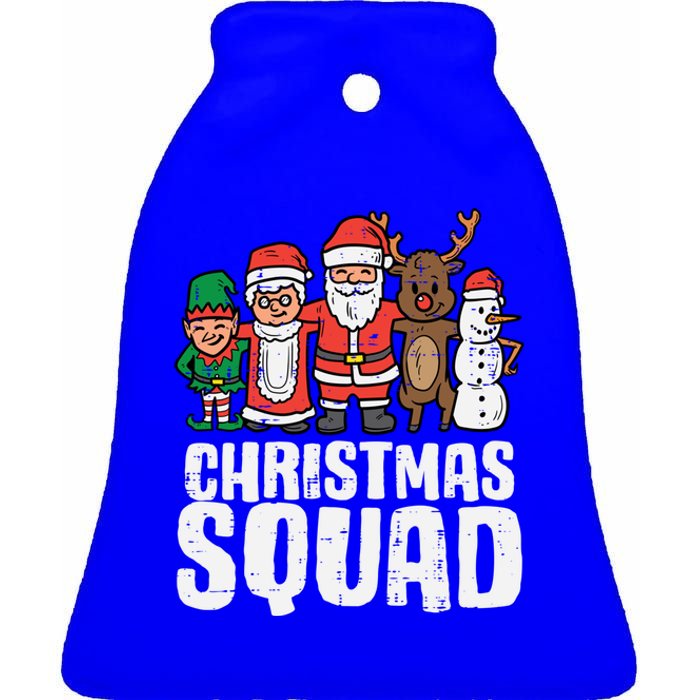 Christmas Squad Santa Xmas Family Boys Girls Cute Gift Ceramic Bell Ornament