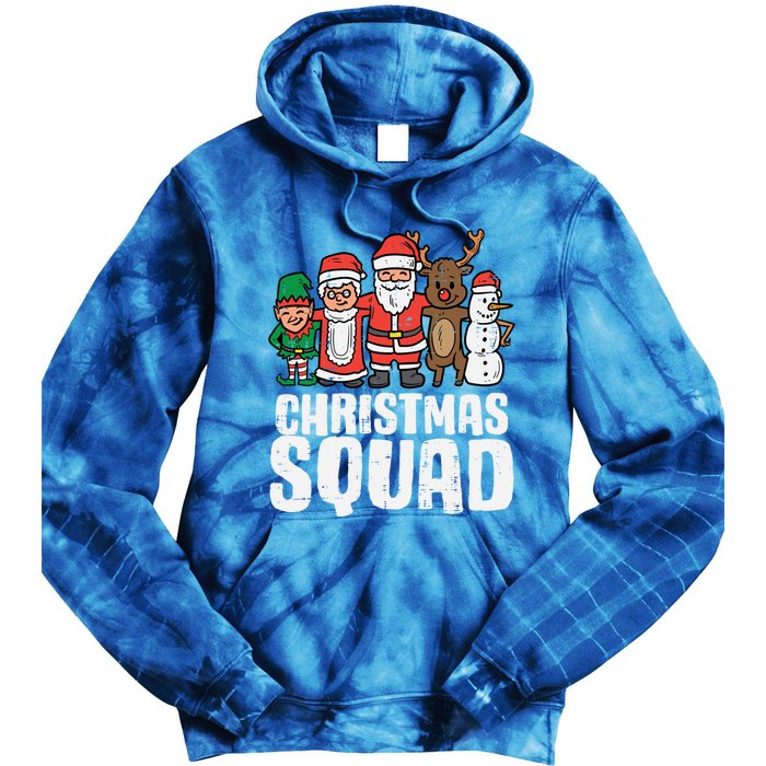 Christmas Squad Santa Xmas Family Boys Girls Cute Gift Tie Dye Hoodie