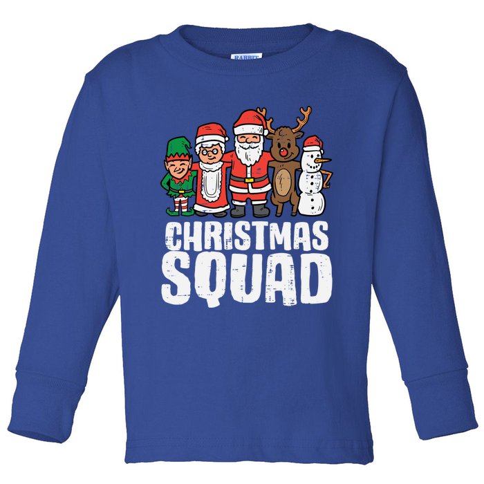 Christmas Squad Santa Xmas Family Boys Girls Cute Gift Toddler Long Sleeve Shirt