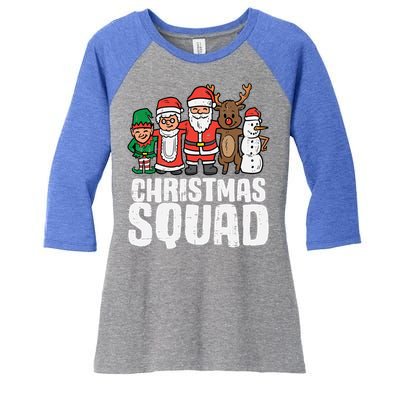 Christmas Squad Santa Xmas Family Boys Girls Cute Gift Women's Tri-Blend 3/4-Sleeve Raglan Shirt