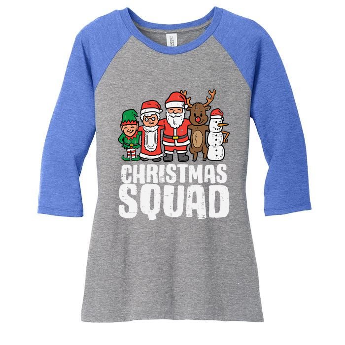 Christmas Squad Santa Xmas Family Boys Girls Cute Gift Women's Tri-Blend 3/4-Sleeve Raglan Shirt