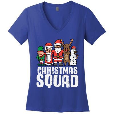 Christmas Squad Santa Xmas Family Boys Girls Cute Gift Women's V-Neck T-Shirt