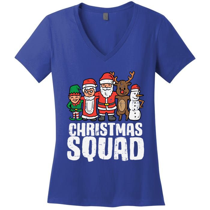 Christmas Squad Santa Xmas Family Boys Girls Cute Gift Women's V-Neck T-Shirt