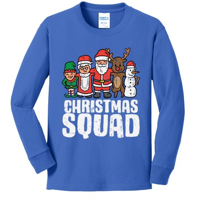 Christmas Squad Santa Xmas Family Boys Girls Cute Gift Kids Long Sleeve Shirt