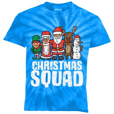 Christmas Squad Santa Xmas Family Boys Girls Cute Gift Kids Tie-Dye T-Shirt