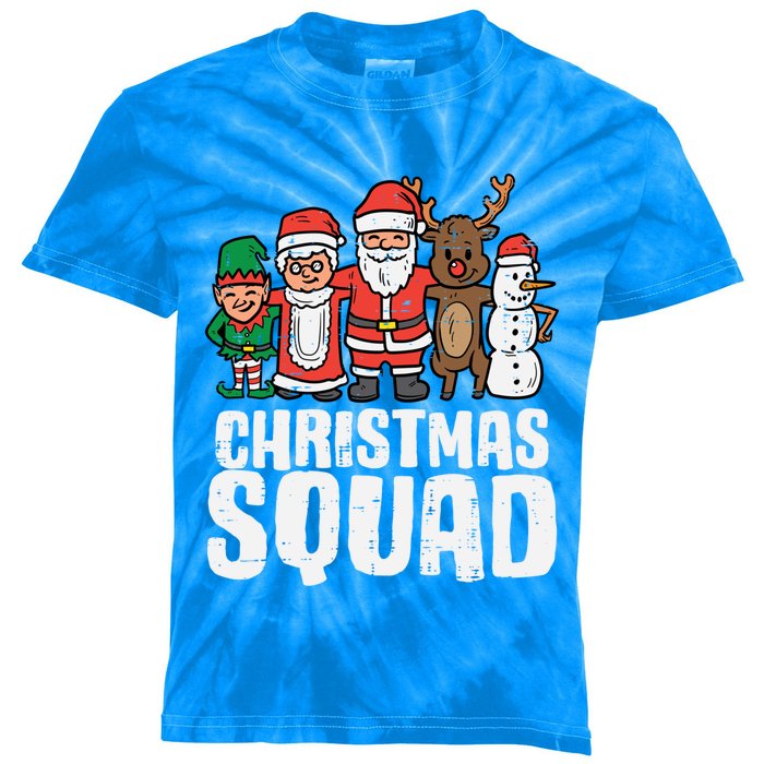 Christmas Squad Santa Xmas Family Boys Girls Cute Gift Kids Tie-Dye T-Shirt