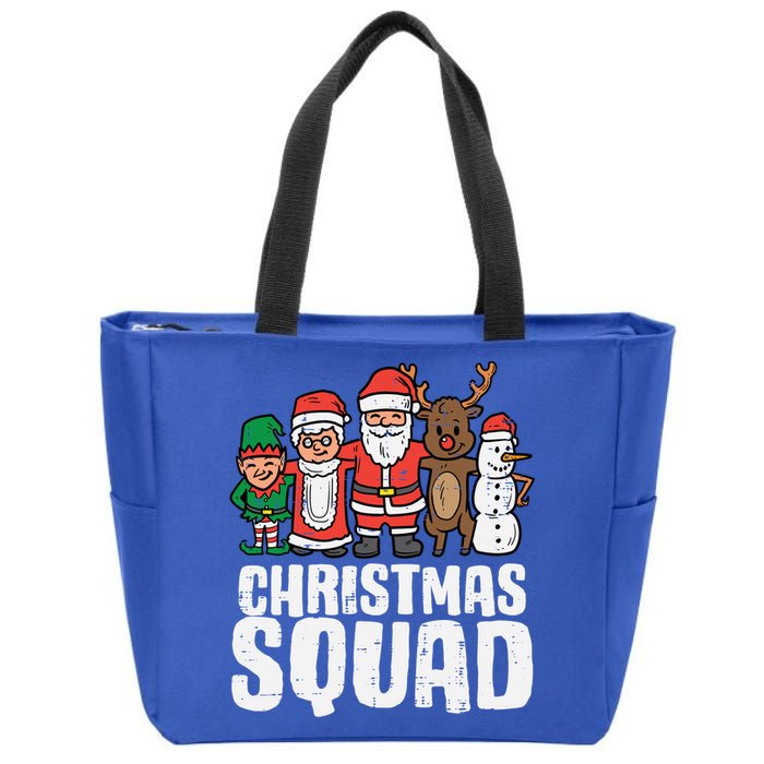 Christmas Squad Santa Xmas Family Boys Girls Cute Gift Zip Tote Bag