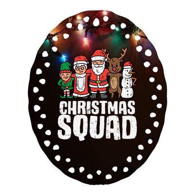 Christmas Squad Santa Xmas Family Boys Girls Cute Gift Ceramic Oval Ornament