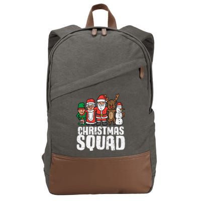 Christmas Squad Santa Xmas Family Boys Girls Cute Gift Cotton Canvas Backpack