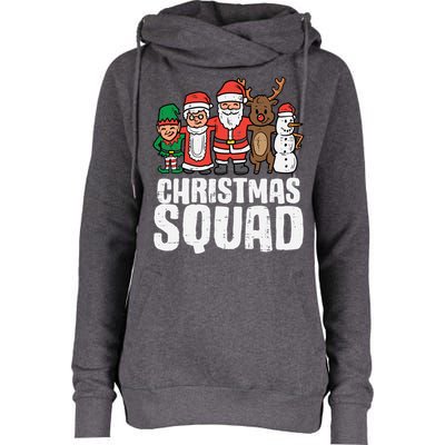 Christmas Squad Santa Xmas Family Boys Girls Cute Gift Womens Funnel Neck Pullover Hood