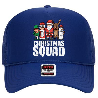 Christmas Squad Santa Xmas Family Boys Girls Cute Gift High Crown Mesh Back Trucker Hat