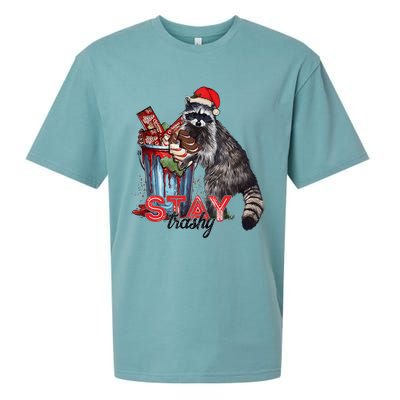 Christmas Snack Stay Funny Trashy Raccoon Opossums Santa Hat Sueded Cloud Jersey T-Shirt