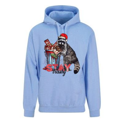 Christmas Snack Stay Funny Trashy Raccoon Opossums Santa Hat Unisex Surf Hoodie