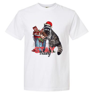 Christmas Snack Stay Funny Trashy Raccoon Opossums Santa Hat Garment-Dyed Heavyweight T-Shirt