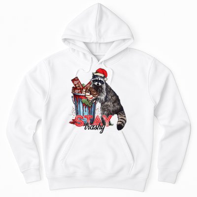 Christmas Snack Stay Funny Trashy Raccoon Opossums Santa Hat Hoodie